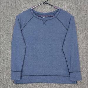 Eddie Bauer Thermal Shirt Mens XL Blue Long Sleeve Outdoor Knit Pullover